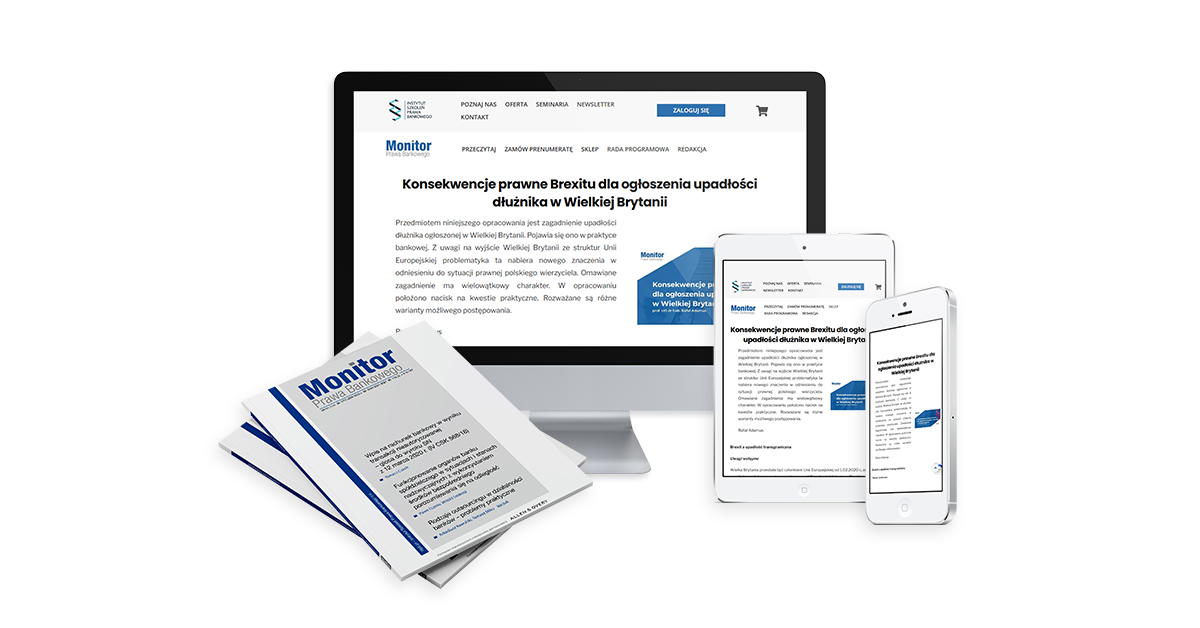 prenumerata drukowana+online Monitor Prawa Bankowego