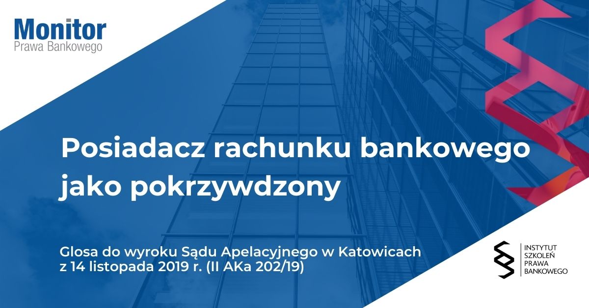 Posiadacz rachunku bankowego jako pokrzywdzony
