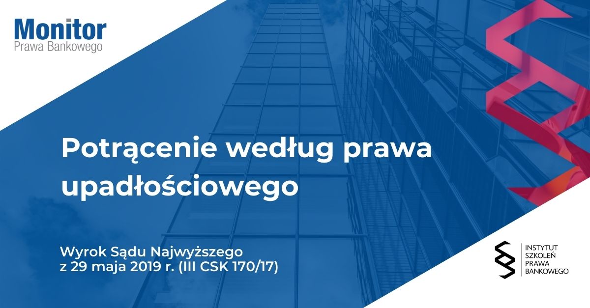 Potrącenie według prawa upadłościowego