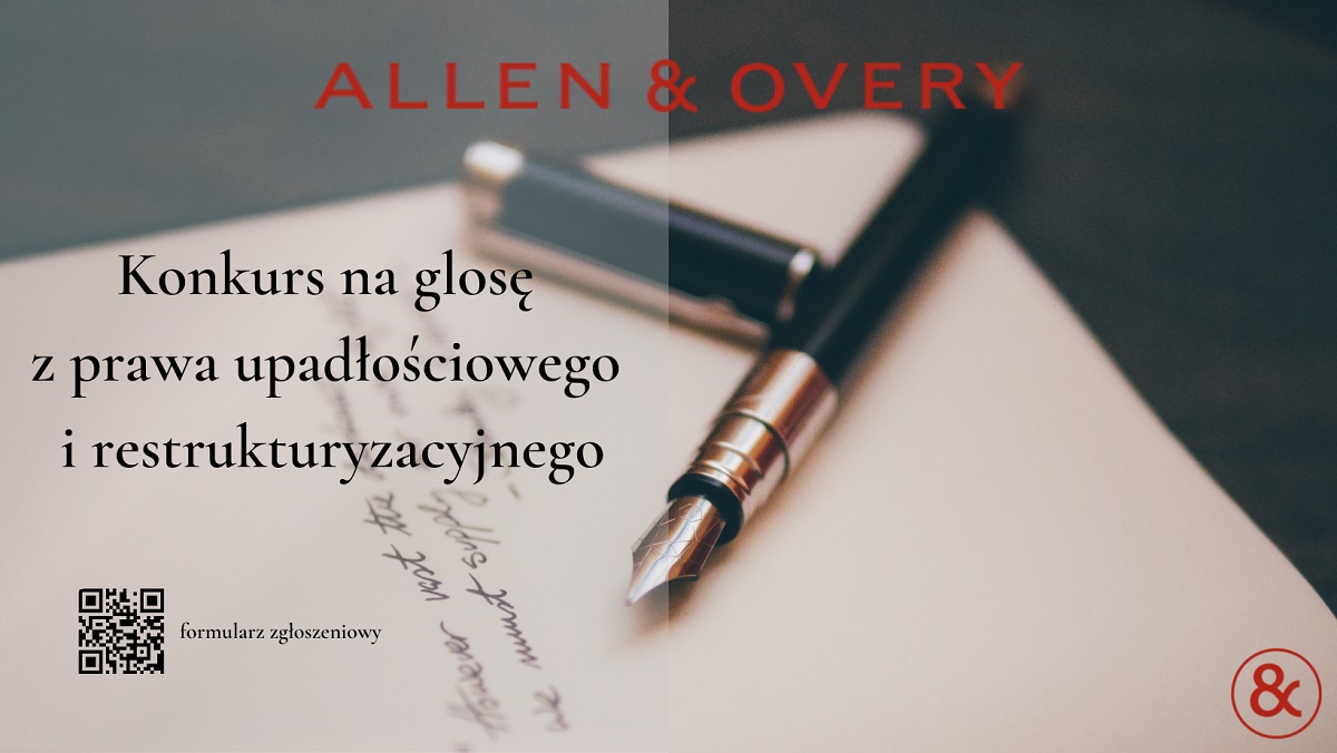 Konkurs na Glosę z prawa upadłościowego i restrukturyzacyjnego z A&O - poziom