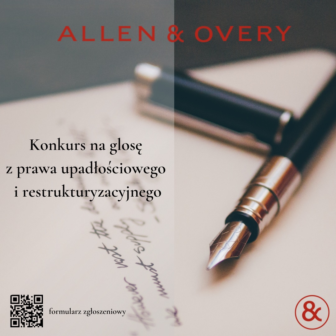 Konkurs na Glosę z prawa upadłościowego i restrukturyzacyjnego z A&O