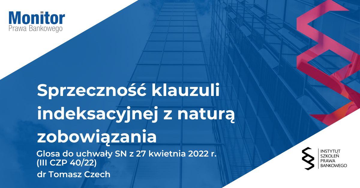 Sprzeczność klauzuli indeksacyjnej z naturą zobowiązania
