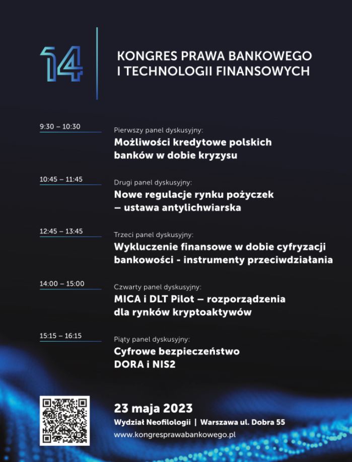 14. edycję Kongresu Prawa Bankowego i Technologii Finansowych