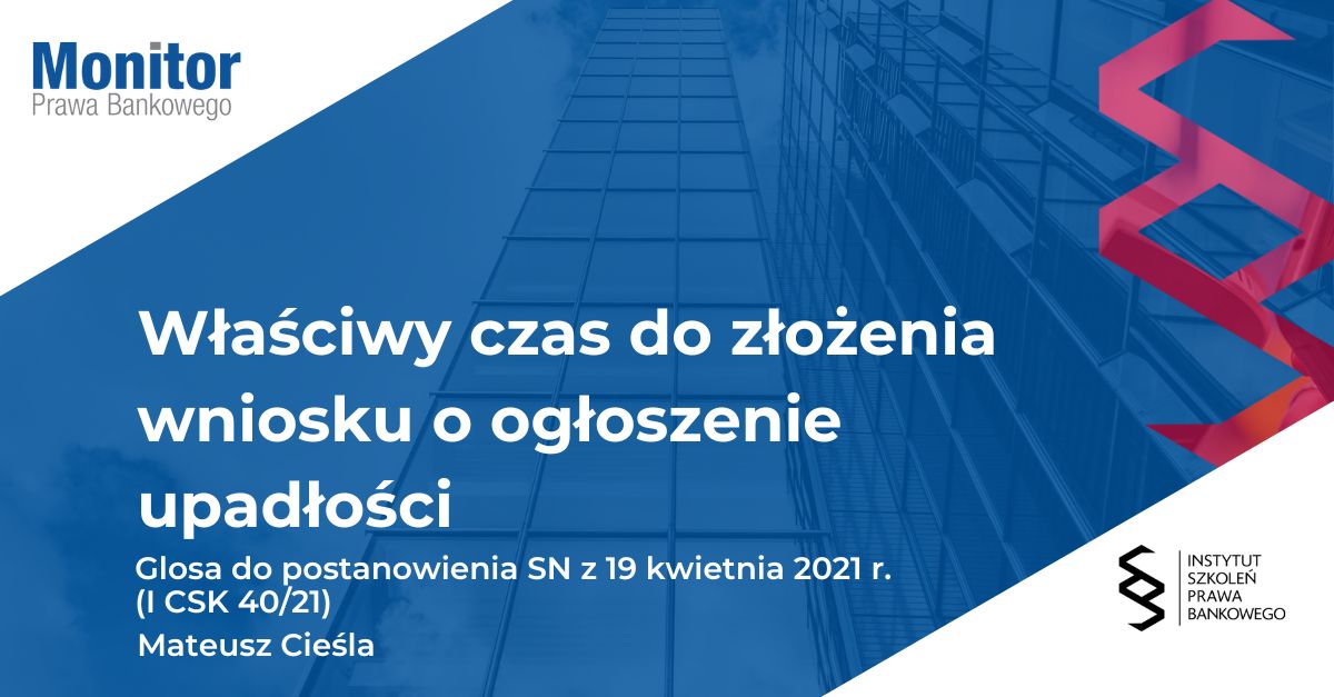 Właściwy czas do złożenia wniosku o ogłoszenie upadłości
