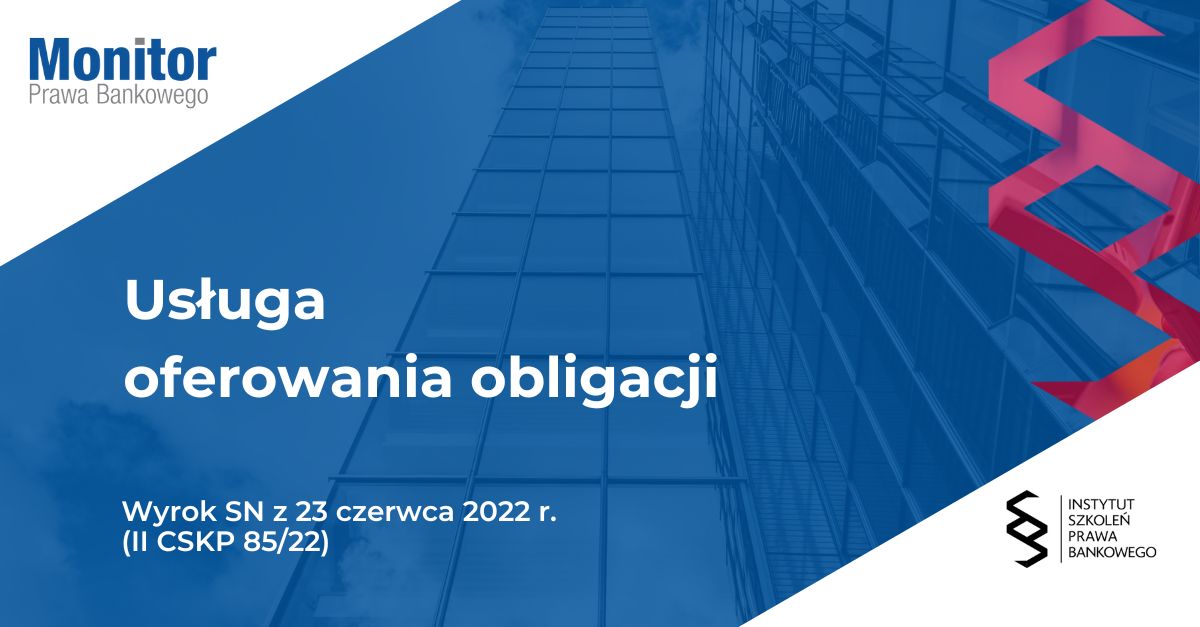 Usługa oferowania obligacji