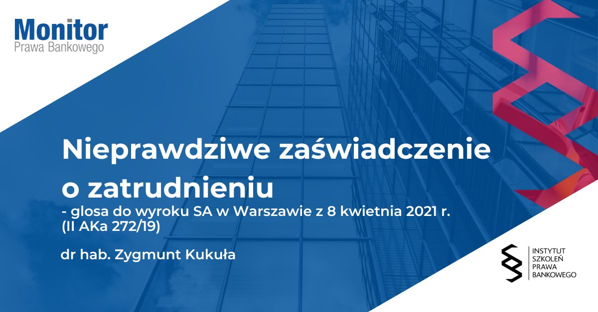 Nieprawdziwe zaświadczenie o zatrudnieniu