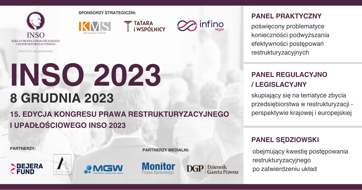 INSO 2023: XV Kongres Prawa Upadłościowego i Restrukturyzacyjnego