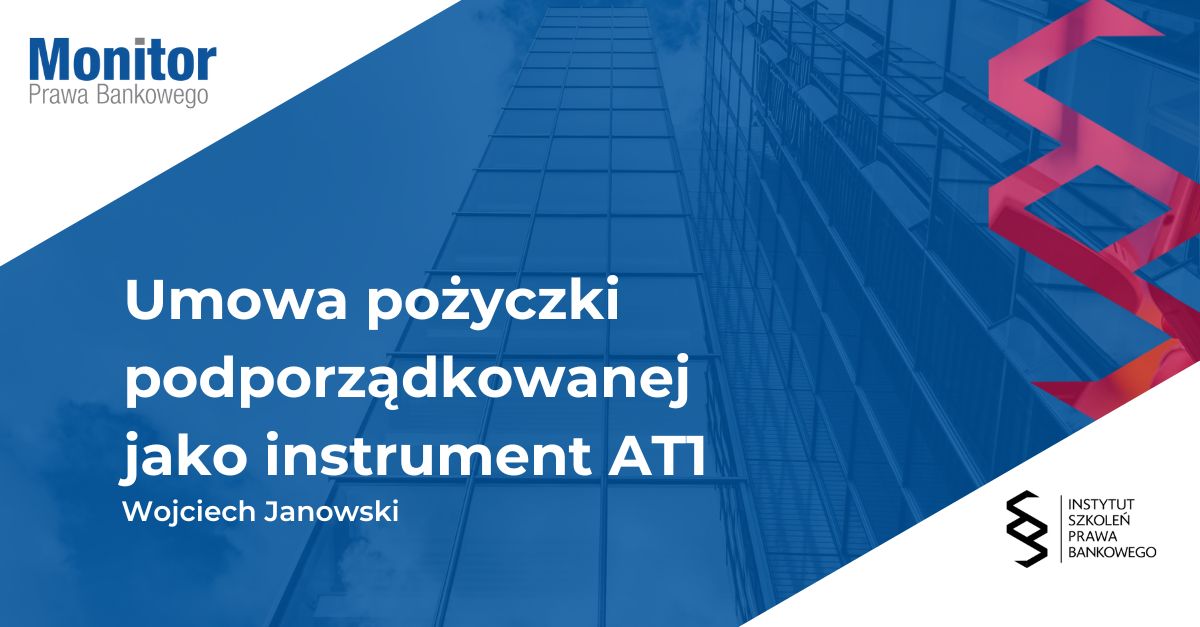 Umowa pożyczki podporządkowanej jako instrument AT1