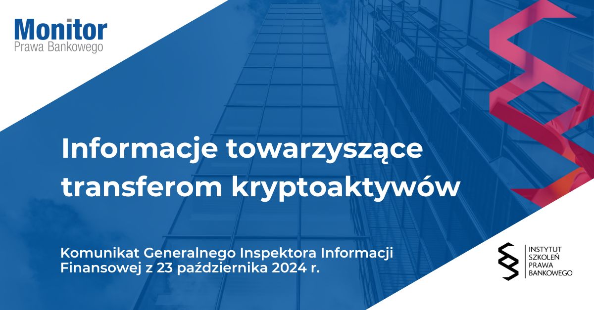 Informacje towarzyszące transferom kryptoaktywów